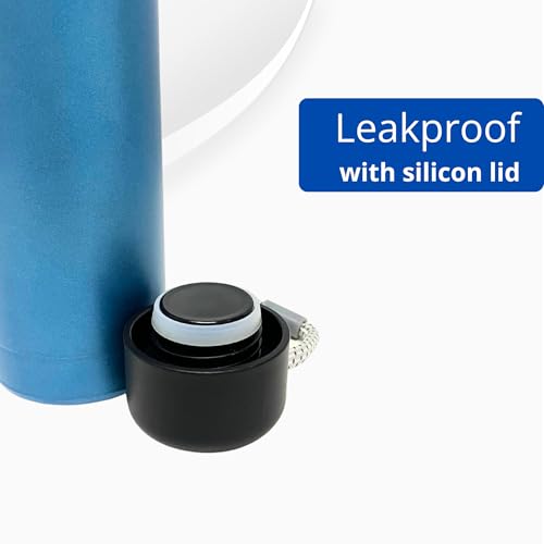 Image of SuperGeneriX 500ml Stainless Steel Water Bottle with Carry Rope, Leak Proof Insulated Thermosteel Water Bottle, Matte Finish Drinking Bottle for Office, Gym & Travel (Blue)