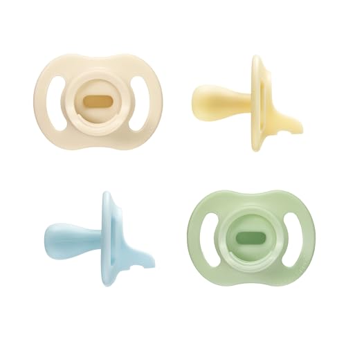 Tommee Tippee Chupete Ultra-light StayPut, 0-6m, paquete de 4, diseño de silicona de una sola pieza