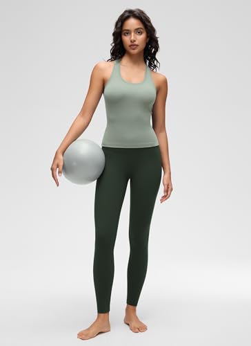 Image of CRZ YOGA Butterluxe Racerback Tank Waist Length | Yoga, Extremely Soft, Tight Fit, Scoop Neck, Sleeveless Tops for Women