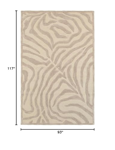 Trade-Am Fashion Rug, 8-Feet x 10-Feet, Taupe Zebra