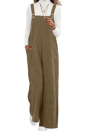 Lepunuo Womens Corduroy Jumpsuits Casual Rompers for Women Overalls Loose Fit Winter Jumpsuit 2025 Fashion Overall
