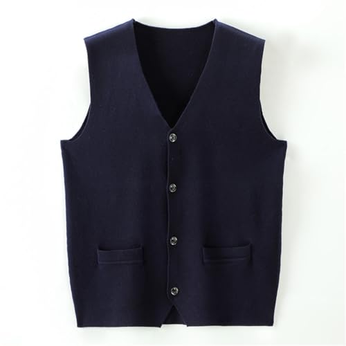 Men's Autumn Winter V Neck Knit Cardigan Vest Sleeveless Sweater Classic Casual Slim Fit Knitted Waistcoat Tops3
