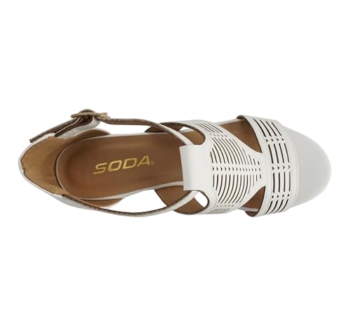 Image of Soda inchNorway inch ~ Women Open Toe Closed Back Counter Cutout Upper Low Block Heel Sandal with Adjustable Ankle Strap