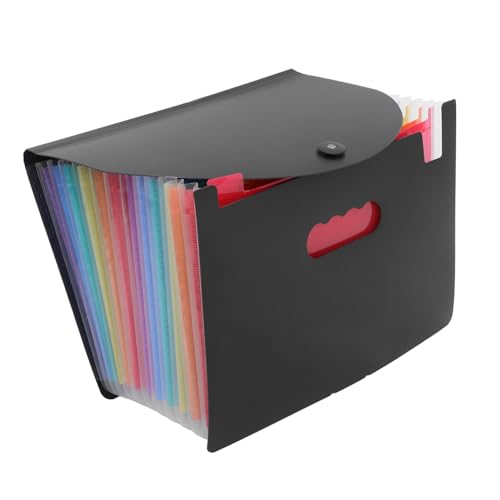 UTHCLO フラット拡張可能なアコーディオンファイルフォルダー プラスチック製領収書収納オーガナイザー 多縦型デスクホルダー 学校 オフ