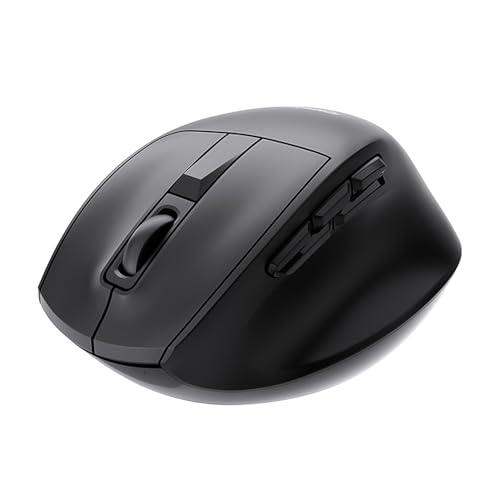 Image of Amazon Basics Pro Series 2.4G + Bluetooth + USB Triple Mode Wireless Ergonomic Mouse | 9 Buttons | Adjustable DPI (800-2400) | 500mAh Battery | Type-C Charging | Black