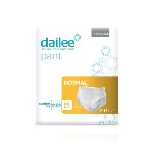 Dailee Pants Normal L - Bragas Absorbentes Incontinencia Adulto - Unisex - 14 Pañales de Braga - Pañales para Adultos Hombre Mujer Mayores