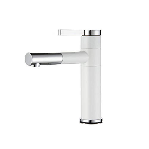 Robinet mitigeur de lavabo rotatif 360 mitigeur salle de bain blanc et chrome