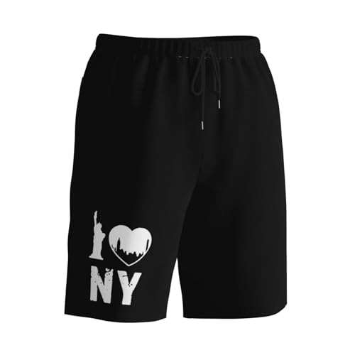 I Love New York Men's Quick-Dry Board Shorts 7" - Swim Trunks Summer Hawaii Beach3
