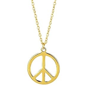 Hippie Style Peace Sign Necklace Metal Love Peace Sign Pendant Necklace Vintage Retro Party Dressing Accessories Adjustable Collar Jewelry for Women Men