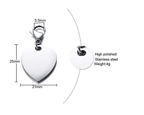 LiFashion Personalized Bible Verse Heart Keychain for Men Women,Stainless Steel Name Custom Bible Quote Scripture Cross Heart Tag Chain Necklaces Keyring Inspirational Jewelry for Baptism Gift2