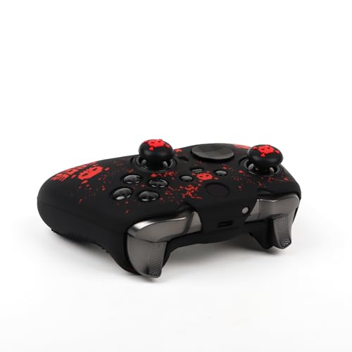 Image of Pixelated Skull Controller Skin Compatible with Xbox Elite Series 2 Core Wireless Controller, RALAN Protector Case, Customised Thumb Grips Cap