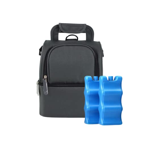Image of Zomee Breastmilk Baby Bottle Cooler Travel Bag - Insulated to Keep Milk Cold - Includes 2 Ice Pack-Perfect for Nursing Moms - Great for Traveling Work School