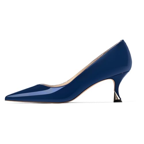 Image of Women Low Kitten Heels Women's Dressy Pumps Pointed Closed Toe Elegant Wedding Pumps Formal Work Office Comfortable Shoes Classic Pumps for Women