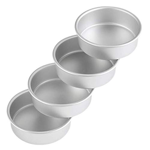 pizarra 4 Inch Small Cake 4, Baking Round Cake Pans Tins Bakeware for Mini Cake Pizza, Quiche, &
