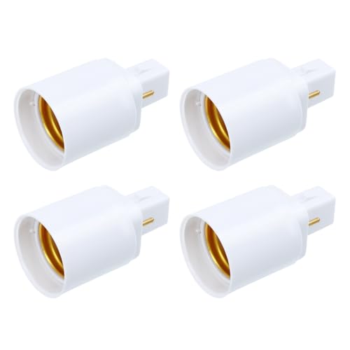 Paquete de 4 adaptadores portalámparas de G24D a E27 convertidor 2 pines PBT
