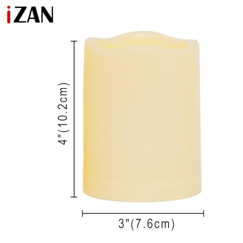 Image of iZAN Set of 1 Outdoor Flameless LED Candle with Timer - Waterproof Plastic Flickering Battery Operated LED Pillar Candles Wedding Party Garden Decoration Long Lasting Battery Life 3x4 inch