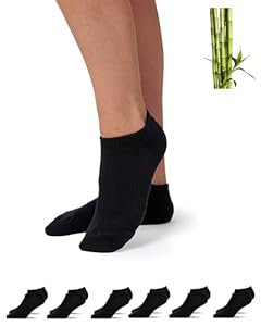 Snocks Premium Bambus Sneaker Socken Herren und Damen 6 Paar - Weiche Atmungsaktive Knöchelsocken gegen Schweißfüße - Ideal für Sport und Alltag Gr.35-38 Farbe Schwarz