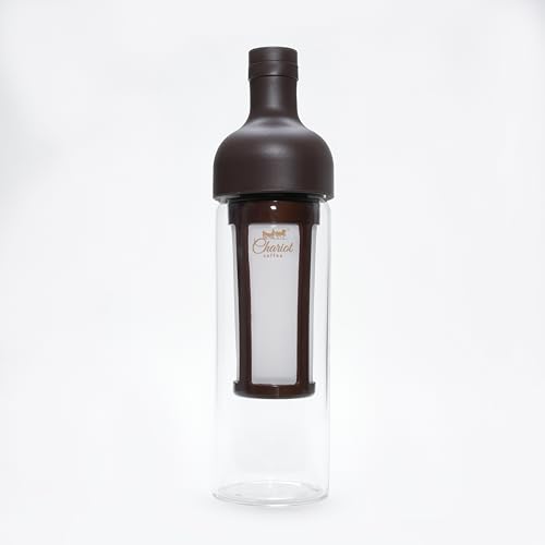 Image of Chariot New York Cold Brew Coffee Bottle 650ml | Reusable Filter Coffee Maker Bottle | Durable Glass with Built-in Filter & Airtight Seal | Easy Homemade Cold Brew & Iced Coffee Maker