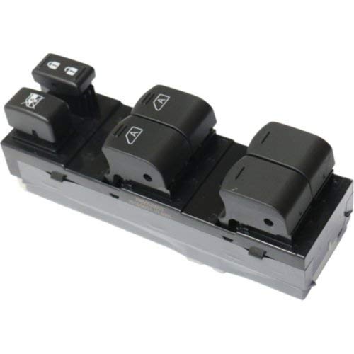 Evan Fischer Master Power Window Switch Compatible with Nissan Murano 2009-2014 Black 4-Door 14-Prong and 2-Prong Blade Male Terminals; 2 Female Connectors Replaces # DWS536, 254011AA5D