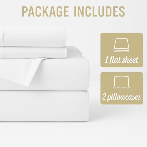 Image of Bedsheets for Queen - 90x102 Inch Bed - Microfiber Plain White Solid Bed Sheet Include Pillow Cover, Ultra Soft | for Home, Hotel, Villa, Resort and Guest House
