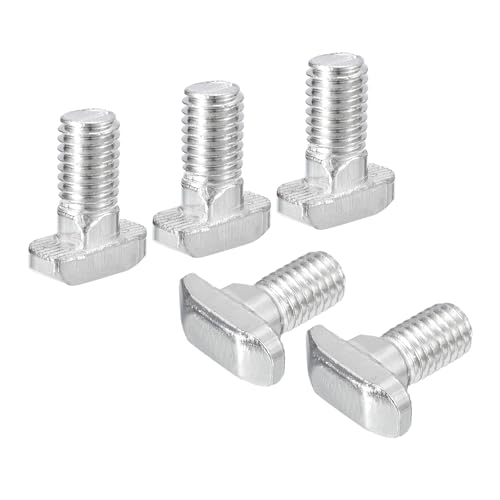 Image of uxcell 30Pcs T-Slot Bolts, M8 x 16mm Hammer Head Bolt T Screw Drop-in Stud for 4040 Series T-Slot Aluminum Extrusion Profile, 304 Stainless Steel, Silver
