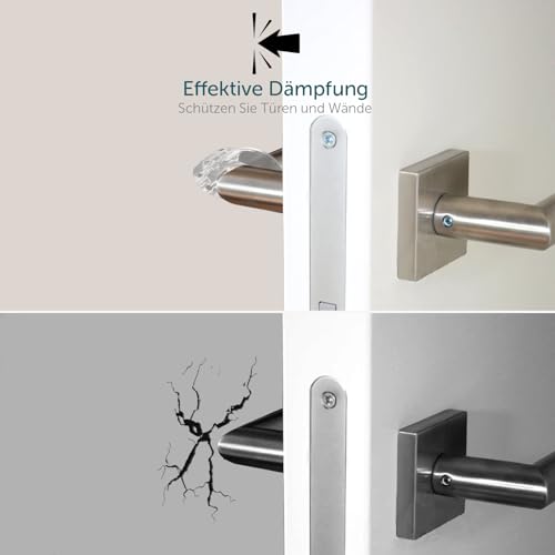 shinfly 6er Set Türstopper Klinke, Transparente PVC Türklinkenpuffer, Hochelastische Door Stopper, Wände und Türgriff Schutz, Ø18mm, Geeignet für Ø17mm-Ø20mm Türgriffe