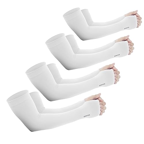 Image of GOUNOD Sun Protection Cooling Arm Sleeves with Thumb Holes - Gardening Outdoors Sports Workouts Sunscreen Arm Sleeves