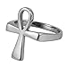 HZMAN Stainless Steel Polished Fashion Egyptian Jewelry Ankh Cross Ring for Men Women with Gift Bag
