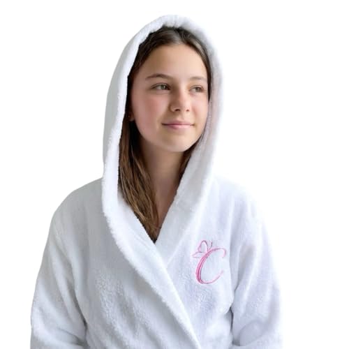 Cocholate Bata Albornoz Adulto Personalizada con el Nombre bordado, 100% Algodón muy Suave y Capucha, Mangas Largas. Regalo Inolvidable para parejas
