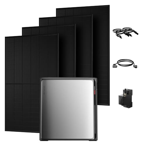 Powerness All in One 2000W Balkonkraftwerk mit Speicher 3840Wh ECOFLOW STREAM Ultra X mit 4 MPPT Smarten Zähler & Zubehör Komplettset 4×500W Full Black Bifaziale Solarmodule Plug&Play(0% MwSt)