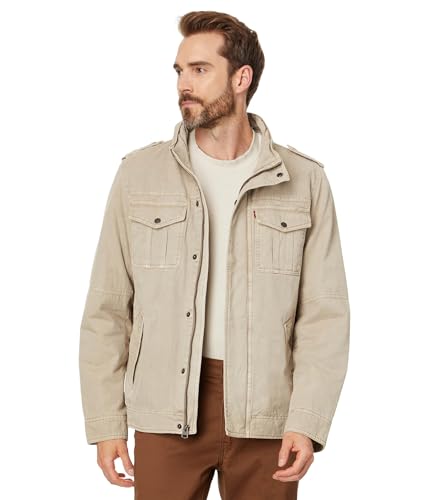 Image of Levi's Men's Washed Cotton Hooded Military Jacket (Regular & Big & Tall Sizes)