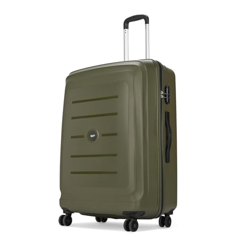 Image of VIP Polycarbonate (PC) Corsa Check-in 75 Cm (Large) 8 Spinner Wheels Trolley Bags for Travel, Hard Case Lightweight Bag with Combination Lock, Tough Suitcase for Travel (Green)