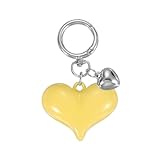 Specifiche: Materiale: Metallo/Resina; Colore: Giallo Pesca; Diametro Portachiavi: 26mm / 1 pollice; Dimensioni Cuore: 36 x 44mm / 1.4 x 1.7 pollici ( L * W ); Lunghezza Totale: 80mm / 3.1 pollici; Lista Imballaggio: 1 Pz x Portachiavi A Cuore Carino