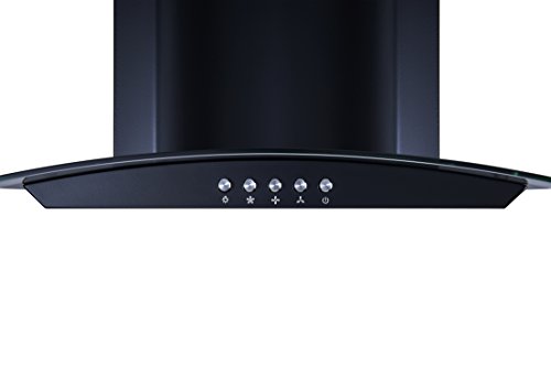 Winflo 30 In. Convertible Wall Mount Range Hood In Black With Mesh Filters And Push Button Control #TOP5