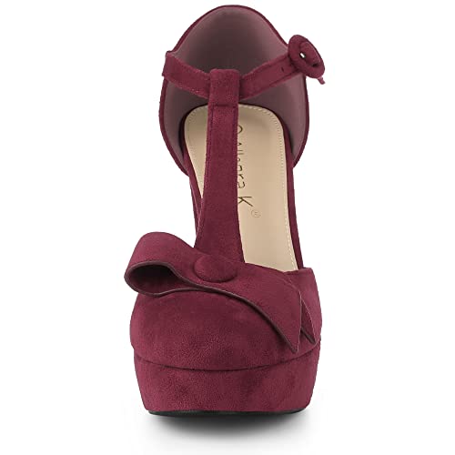 Allegra K Women's Mary Janes Platform Pumps Halloween Costumes Chunky Heels Dress Shoes3