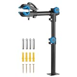 Urban Deco Supporto per riparazione bici, montaggio a parete, morsetto girevole a 360°, portata fino a 20 kg, nero+blu, ideale per la manutenzione domestica