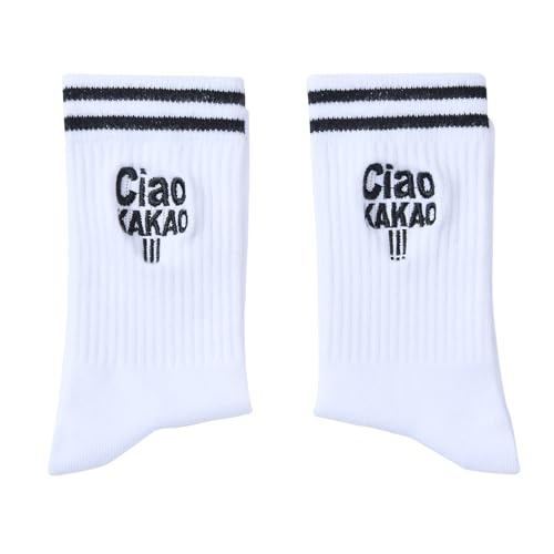 RF&CM Bestickte Socken,Ciao Kakao !!! Tennissocken Bio Baumwollsocken Biobaumwolle Sportsocken Ciao Kakao Socken