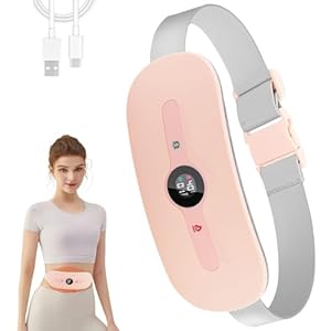 HOUSINN Almohadilla Térmica Menstrual, Portátil Cinturón de Calentamiento con 6 Niveles de Calor y Masaje, Cinturón Térmico Menstrual para Espalda Contra Calambres, Regalo para Mujeres y Niñas (Rosa)