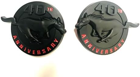 Foxxi FM-40MB Piar 2 Black MUSTANG 40th ANNIVERSARY EMBLEMS FENDER PONY BADGE Symbol Nameplate
