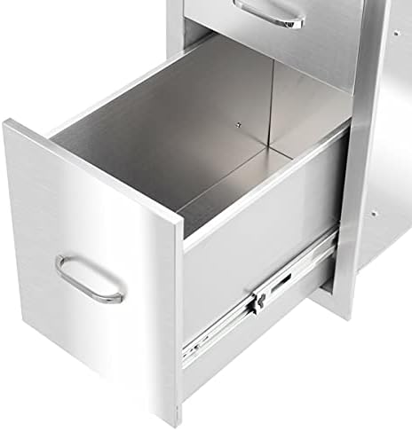 51.69 x 32.99 x 52.98) cm(L x W x H) Outdoor Kitchen Drawers Stainless Steel BBQ Drawers for Outdoor Kitchen BBQ Island WIDE APPLICATION