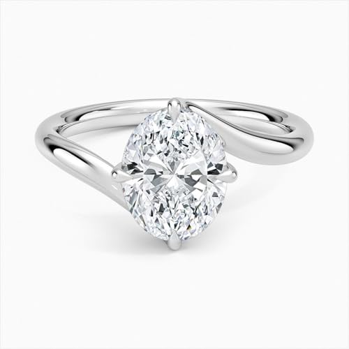 1 CT-5 CT Moissanite Ring Colorless 10K 14K 18K Solid Gold & 925 Sterling Silver Sculptural Solitaire Moissanite Engagement Ring Independence Day Gift for Women4