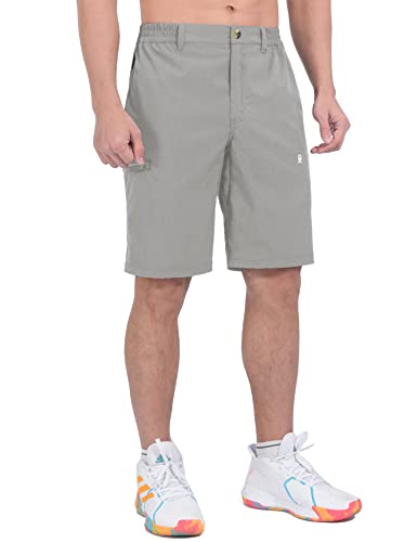 Little Donkey Andy Men's Quick Dry Stretch Shorts For Hiking Golf Travel, With Elastic Waist Dove L #TOP4