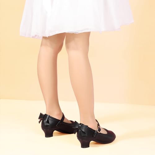 Image of PANDNAINJIA Girls Dress Shoes Toddler Heels Mary Jane Pumps