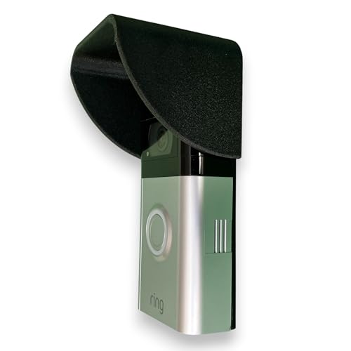 HunkyDorey3D Rain & Sun Cover for Ring Video Doorbell Clip-On No-Drill Weather Shield with 3M Tape Standard or Extended Hood UK Made (Extended)