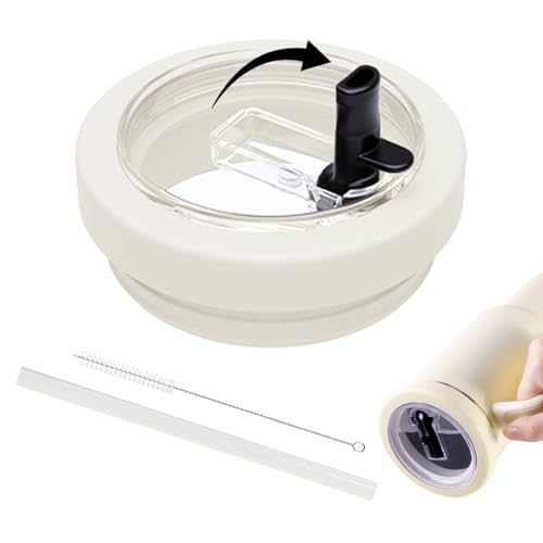 Replacement Lid for 30/20oz Stanley Tumbler with Soft Silicone Straw, Leak Proof, Spill Proof Lid for Stanley Tumbler, Replacement Flip Straw Cover Compatible 30oz Stanley Cup