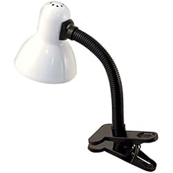 Lampara Gigante Antigua Velamp Charleston Lámpara Clip, Base de Bombilla E27, Compatible con LED, Brazo Flexible, con Cable e Interruptor, para habitación de bebé, Escritorio, Estudio, 6 W, Blanco