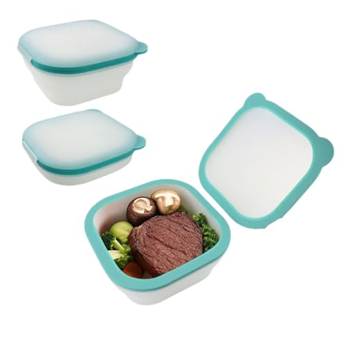 Collapsible Silicone Meal Prep Containers,BPA Free, Large Size Food Storage Containers with Lids, for Meal Prep & Freezer