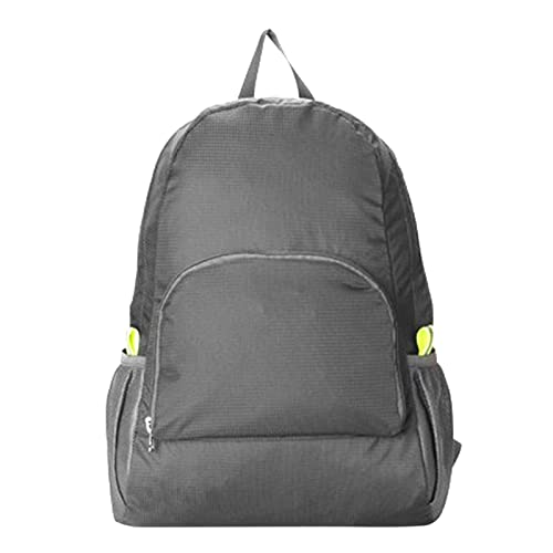 Mochila plegable portátil para exteriores, de viaje, montañismo, de tela, deportiva, con gancho para monopatín, gris, Talla única