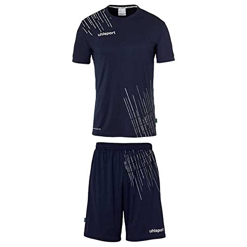 Uhlsport Jungen Score 26 Fußball Trikot-Set - Fußball-Set Bestehend Aus Trainings-Shirt Und Trainings-Hose, Marine/Weiß, 140 EU