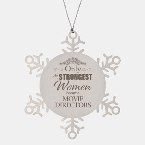 Movie Director Snowflake Ornament for Christmas Tree - Only The Strongest Women Film Director Producer Filmmaker - Gifts for Xmas New Year Her Female Lady - Stainless Steel